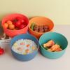 Horizontal Pattern Bowl, Large Capacity, Creative Round Bowl, Household Rice Bowl, Soup Bowl, Plastic Large Bowl