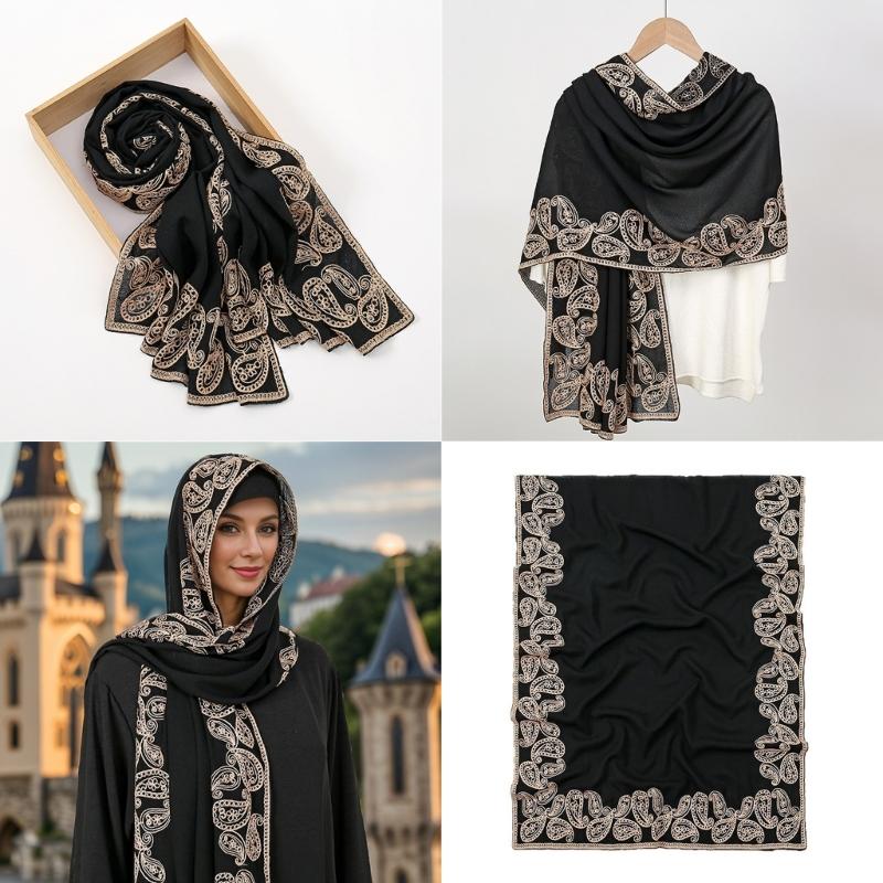 Elegant Church Neckerchief Soft Religious Scarf Women Soft Comfortable Scarf for Women and Girls
