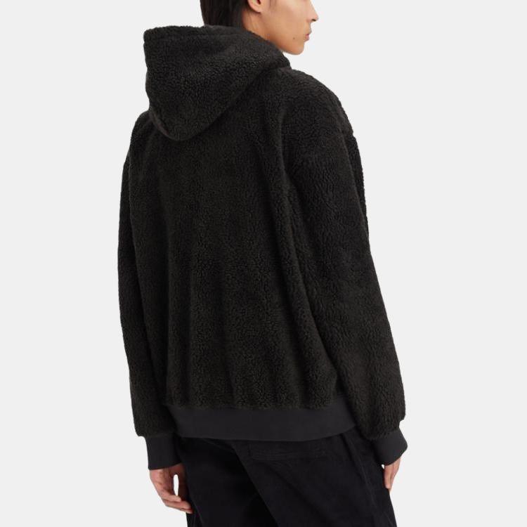 Giacca in Pile a Maniche Lunghe con Cappuccio e Zip Monocolore Levis da Uomo Nera A5812-0000