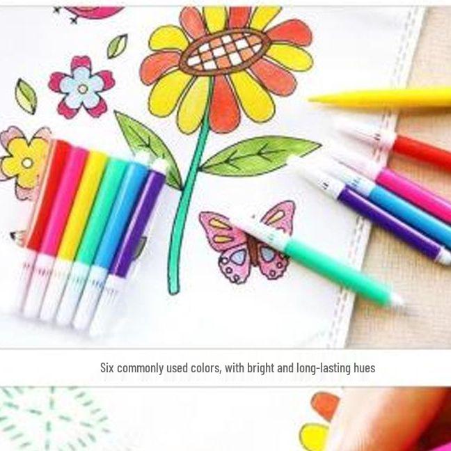 Auswaschbares Mini-Aquarellstifte-Set - 12 Farben für Kinder mit Mini-Pinseln in PP-Box