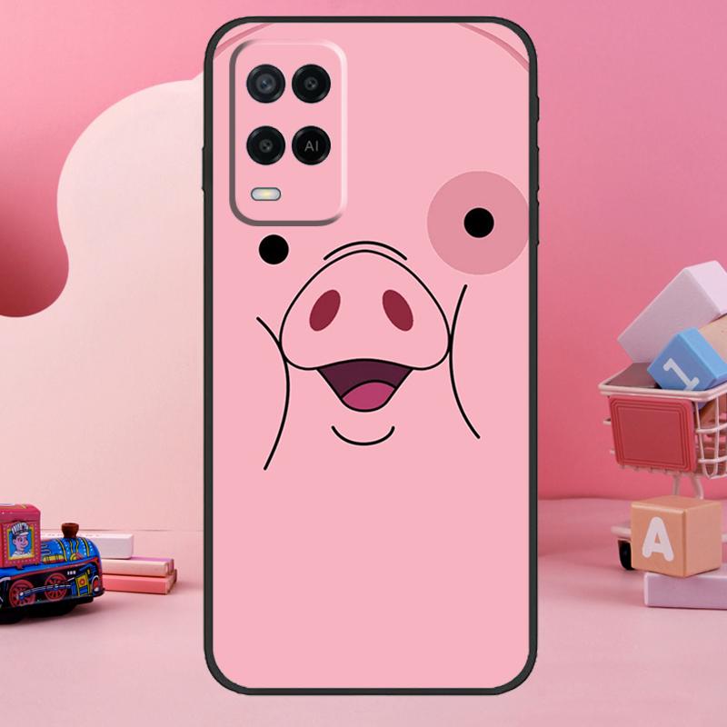 Cute PINK Kawai Pig Case For Oppo A74 A94 A54 A17 A57 A77 A76 A16 A96 A18 A60 A80 A40 A38 A58 A78 A98 A15 A5 Pro