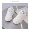 Warrior Kids' Winter 2025 White Leather Sneakers with Rotating Button for Boys and Girls - Versatile Casual Shoes