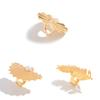 Salircon Anello Vintage Geometrico Colore Oro a Forma di Ventaglio per Donna Design di Personalità Anello Regolabile in Metallo a Forma di Piuma Gioielli di Tendenza