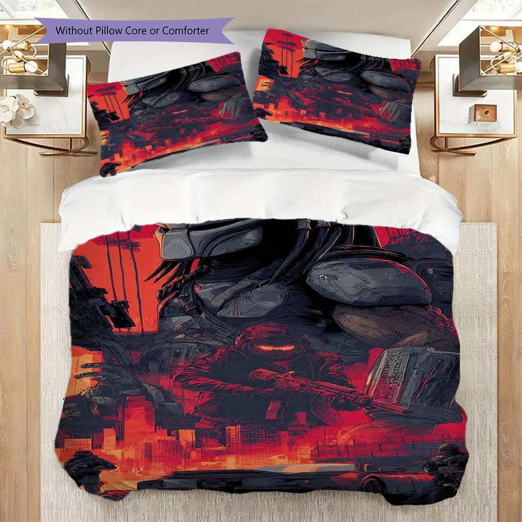 Predator Alien Moonlit Clash Bedding 1 Duvet Cover 2 Pillowcase Without Core Christmas Birthday Gift Soft And Comfortable Bedding Set