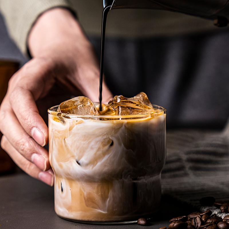 1PCS Creative Style Glass Coffee Smoothie Cup Heat-Resistant Drink Cup Transparent Glassware Whisky Beer Fruit Bubble Water