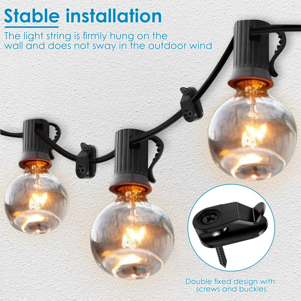 30Pcs Outdoor String Light Clips Weatherproof Cable Hanger Hooks Plastic Fairy Light Clips for Cable Holiday Decor for Outside