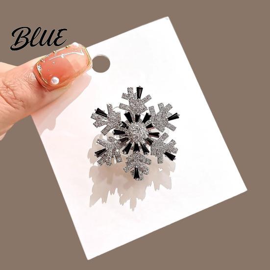 Black And White Brooch Snowflake Full Diamond Multifunctional Jewelry