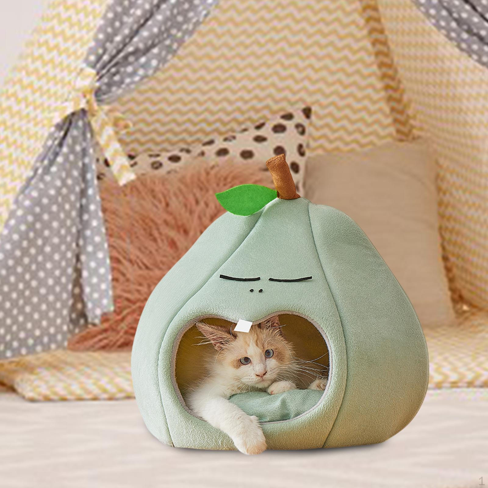 

Кровать для кошки, домик для сна, гнездо для питомца, полузакрытое, удобное, креативное, нескользящее, теплое, мягкое, уютное M