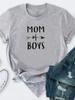 MOM OF BOYS Letter Print T Shirt Women Short Sleeve O Neck Loose Tshirt Ladies Summer Women Tee Shirt Tops Camisetas Mujer