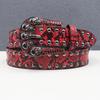 Cintura Unisex Y2K Teschio Strass con Borchie e Decorazioni Effetto Pelle di Serpente