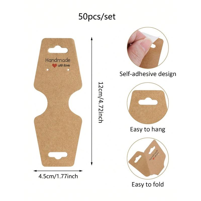 100pcs-Bracelet Earring Display Cards, Handmade Earring Cards Self Adhesive, Suitable For Necklace, Bracelet, Keychain, Earrings, Hair Ties