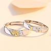Trendy 925 Silver Ring For Men Women Jewelry Fashion Moon Sun Design Couple Ring Adjustable For Lover Wedding Accessories