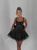 Europe 2026 Strapless Slim Bright Silk Sparkle Dress with Bowknot