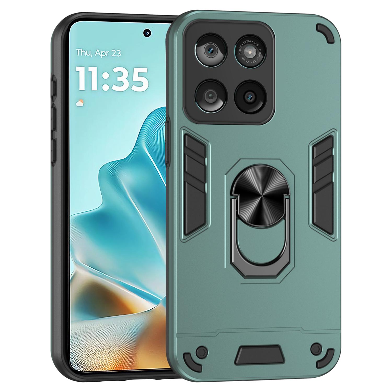 

For Motorola Edge 60 Fusion 5G Case PC + TPU Drop Defend Phone Cover with Ring Kickstand C