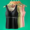 Autumn Winter De Velvet Thermal Vest Women Padded Shaping Thermal Underwear Sleeveless Vest with Chest Pads