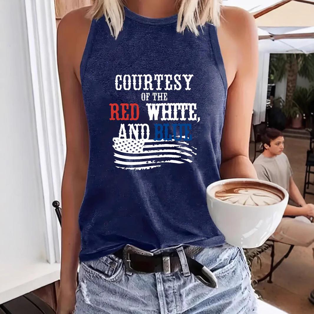 

**Patriotic Print Women s Versatile Casual Fashion Tank Top** Extra Large