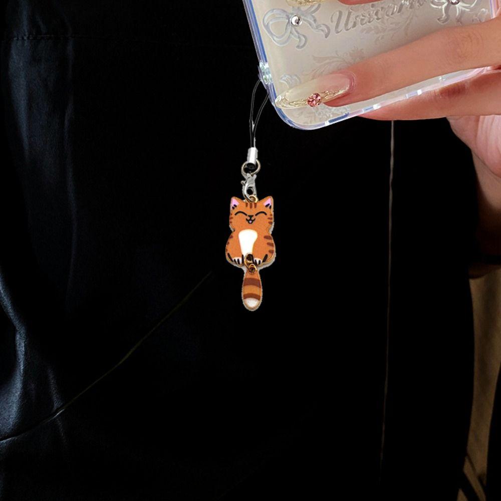 Kitten Pendant Y2K Phone Charm Wag Tail Phone Lanyard Cat Phone Strap Women Girls