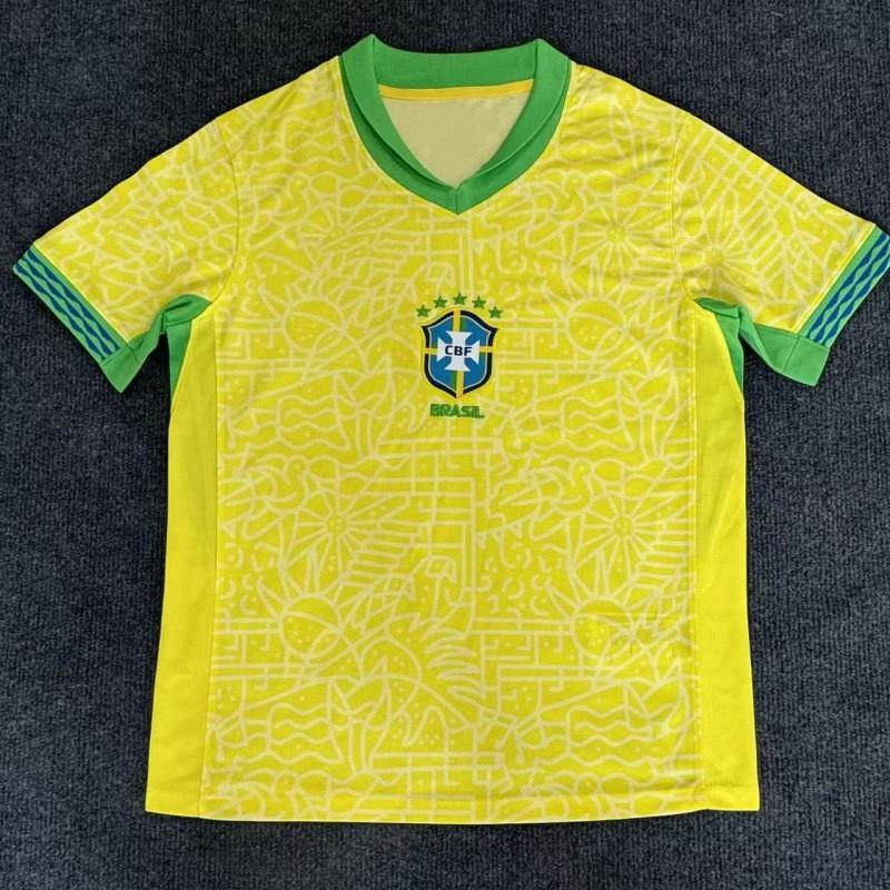 Brazil Training Football Jersey Fans Edition Short Sleeve Soccer Shirts Unisex Women