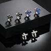 Fashion Dainty Cross Hoop Earrings for Men Boys, Hip Hop Zircon Huggies Earrings, Hypoallergenic Piercing Jewelry