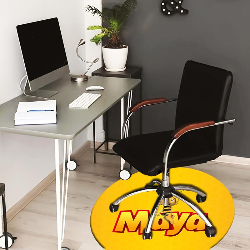1pc Maya the Bee Round Carpet, Made of Polyester,Perfect for Decorating Office Chairs, Living Rooms,Vibrant Decorative Rug