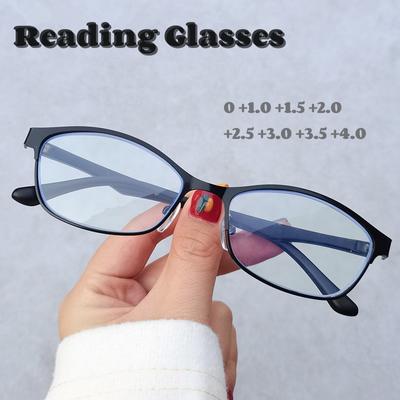 Vintage Rahmen Lesebrille Damen Elegant Blaulichtblockierend Fernsicht Computerbrille Verschreibungspflichtige Brille Dioptrien 0 Bis+4.0
