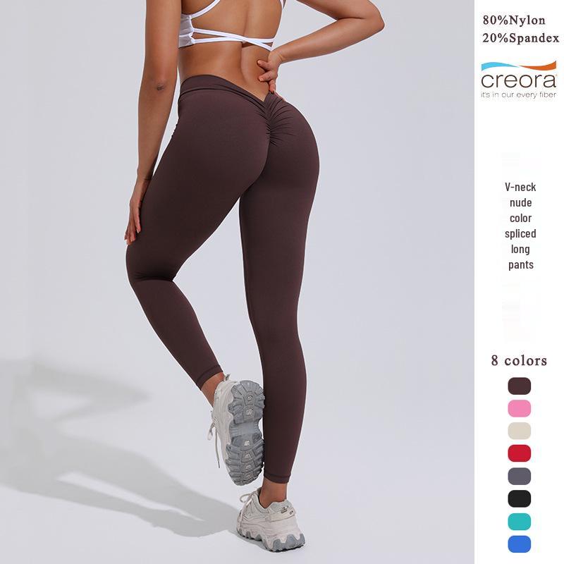 Women's 2025 High Waist V-Cut Yoga Pants - Hip Lift & Nude Feel Fitness Apparel