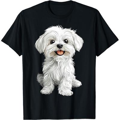 Funny Maltese Dog Graphic Pet T Shirts Unisex Women Pure Cotton Humor Streetwear Tee Shirt Short Sleeve Unisex Loose Clothing