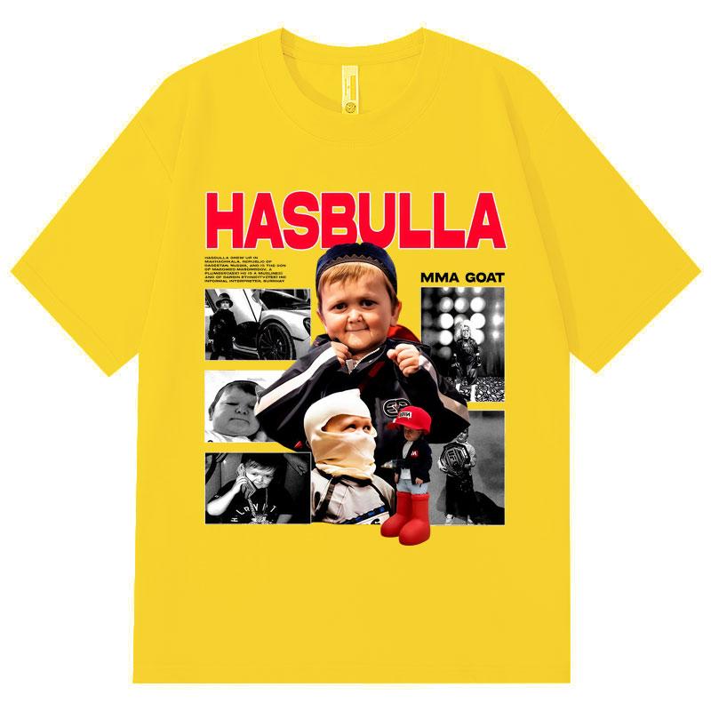 Hasbulla Mini Khabib Koszulki Graficzne Trend Mody High Street Koszulki z Krótkim Rękawem Unisex Unisex Casual Luźne Koszulka 100% Bawełna