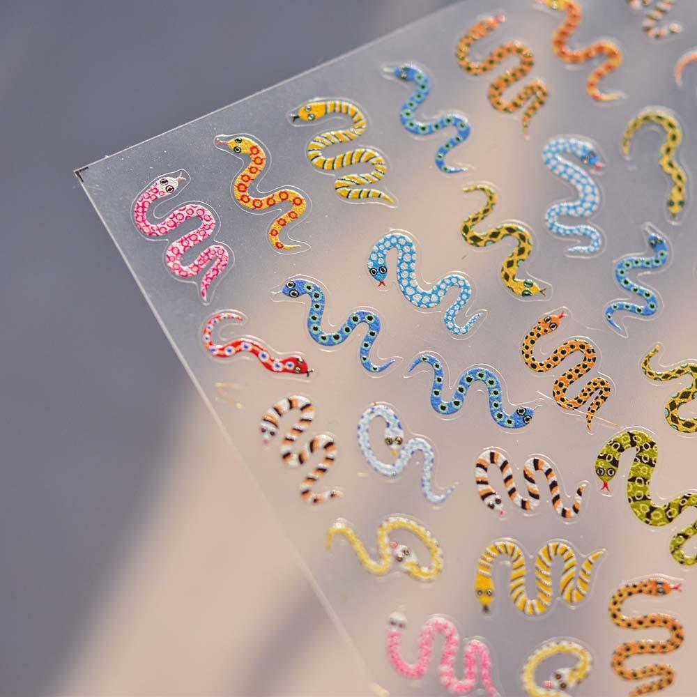 Nail Accessories Chinese New Year Nail Sticker 3D Pearl Bow Snake Nail Decoration  Lady/Girls