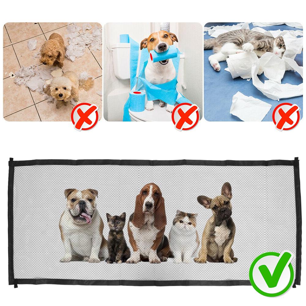 Pet Dog Fence Gate Safe Guard Safety Enclosure Folding Dog Fences Dog Gate The Ingenious Mesh Magic Pet Gate Pet Supplies