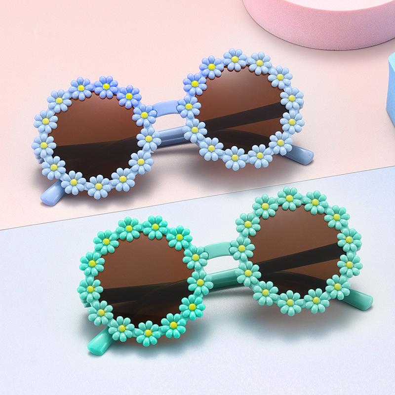 Children Parent-Child Adult Sunglasses Girls Little Daisies Flower Beach Sunscreen Photo Sunglasses Baby Styling Glasses