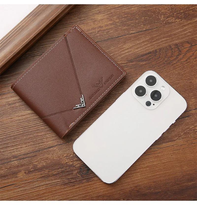 Men's Slim Minimalist Short Wallet Bifold Business Ultra-thin With Multiple Card Holders Coin Purse Money Clip For Youth
