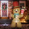 7.5ft Christmas Inflatable Gingerbread Man with Candy Cane, Blow-Up Outdoor Garden Display for Lawn, Party