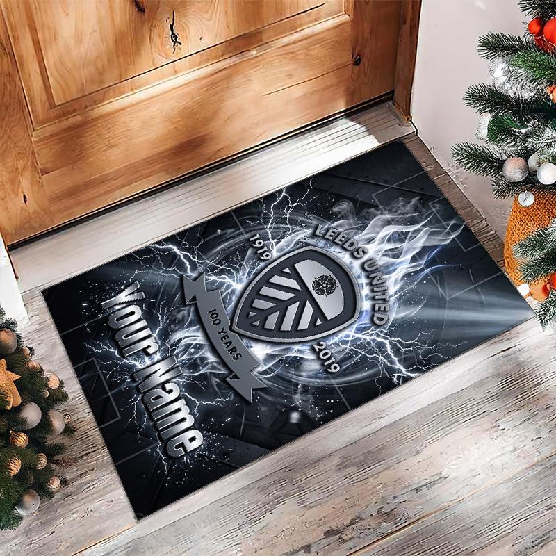 Leeds United Printed Crystal Velvet Rug Non‑Slip Crystal Velvet Carpet For Sofa Bedroom Indoor Home Decoration