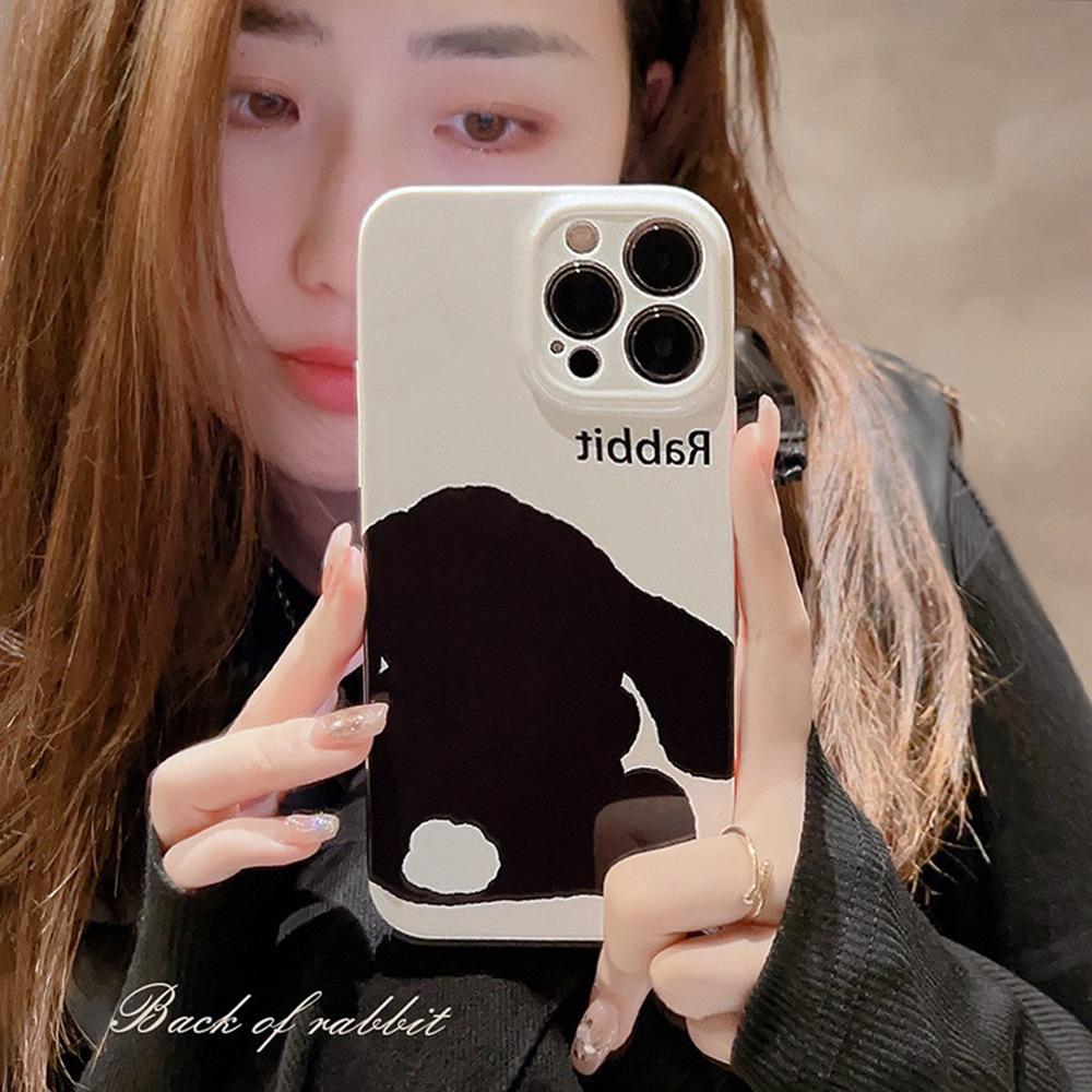 Film Black Rabbit IPhone 13 Apple Phone Case 14ProMax Simple 11 Applicable 1215 All Inclusive 16 Cool