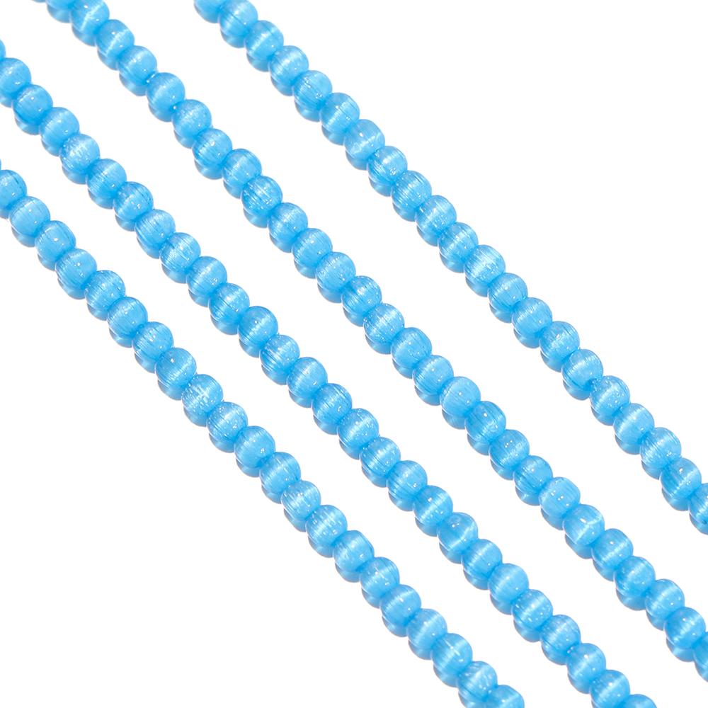 

180pcs/Strand 2mm Glass Cat Eye Beads Mini Round Loose Spacer Bead for Earrings Bracelet Necklace Jewelry Making Accessories синий