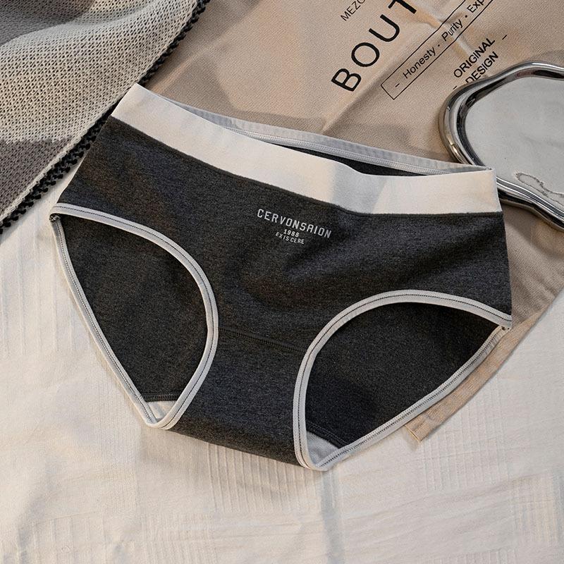 

Женские простые трусики на средней посадке из антибактериального хлопка 10A, дышащие, спортивного стиля для весны и осени 2XL темно серый