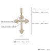European and American Personalized Retro Cross Pendant Full of Zircon Men's Twist Chain Necklace Jewelry