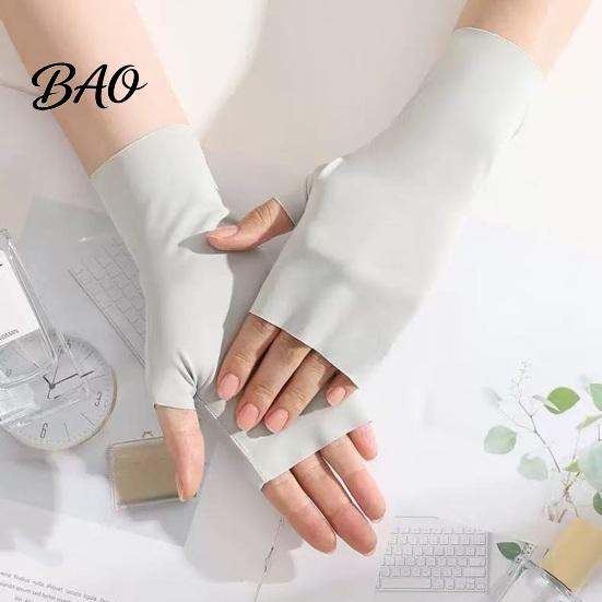 Guantes UV Ligeros Guantes de Protección, Ultra Finos Sin Dedos Seda de Hielo Refrigeración Verano para Mujeres Conducir Viajes UPF50