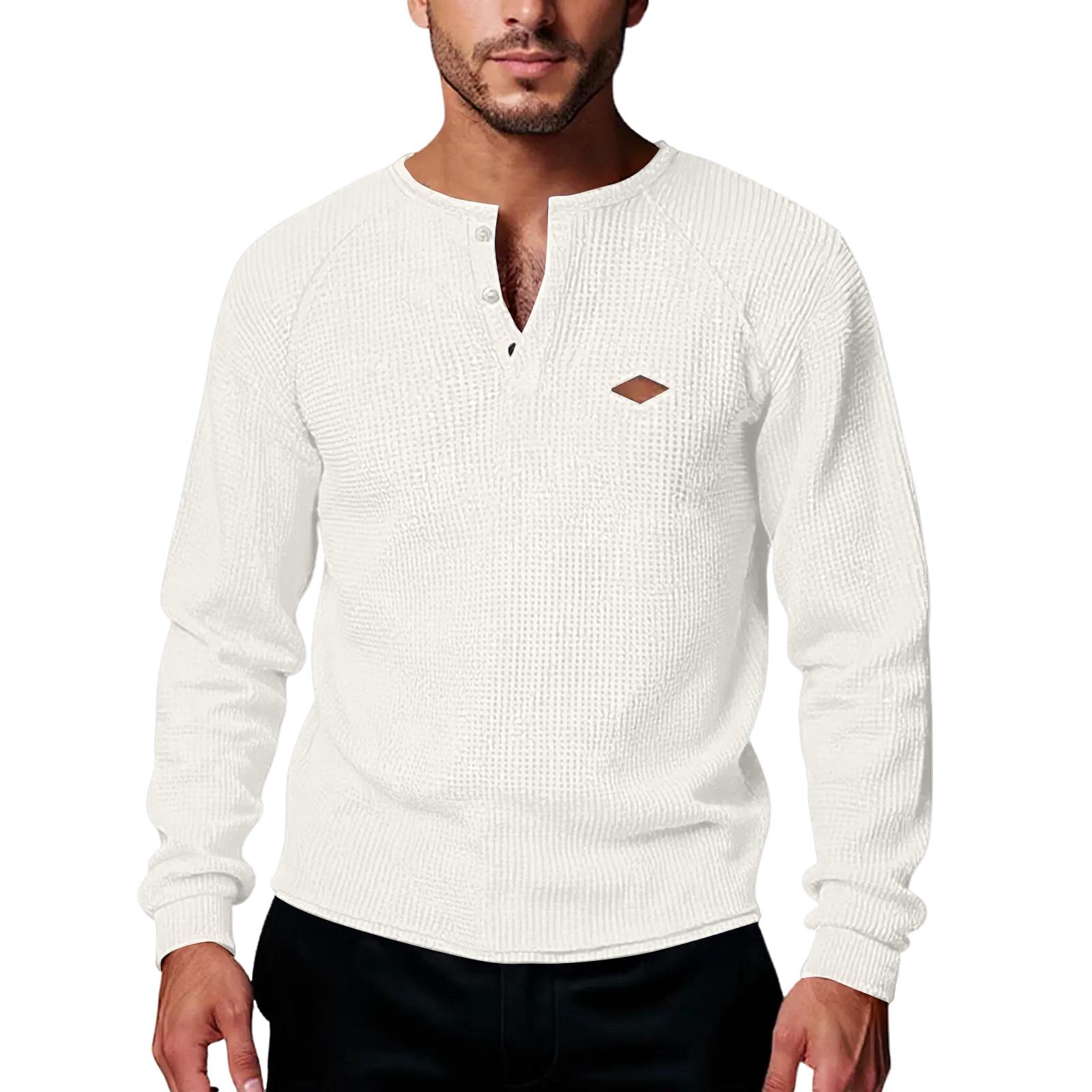 

Men s Casual Solid Color Buckle Quick Dry Shoulder Long Sleeved XXXL