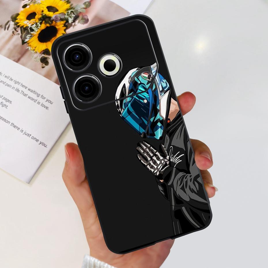 2024 Fashion Case For Tecno Pova 6 Neo Black Silicone Soft TPU Back Cover For Tecno Pova 6Neo 4G Phone Cases