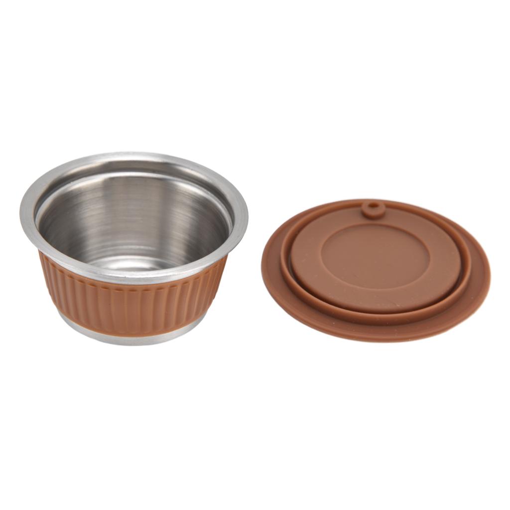 Stainless Steel Reusable Refillable Coffee Capsule Filter Cup with Tamper for Dolce GustoCoffee