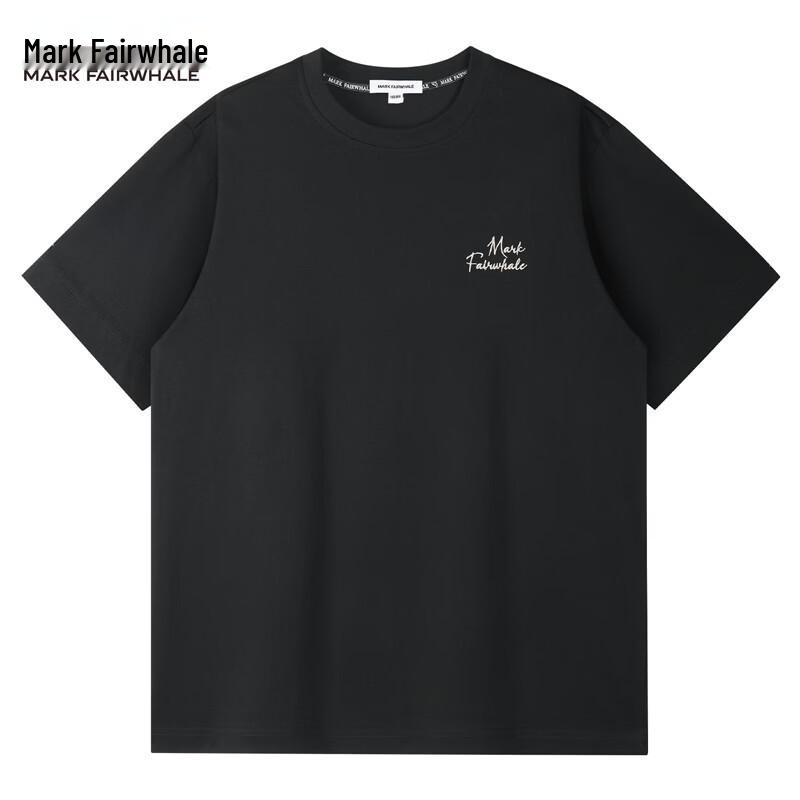 Mark Fairwhale Men's Back Embroidered Round Neck Short Sleeve T-shirt