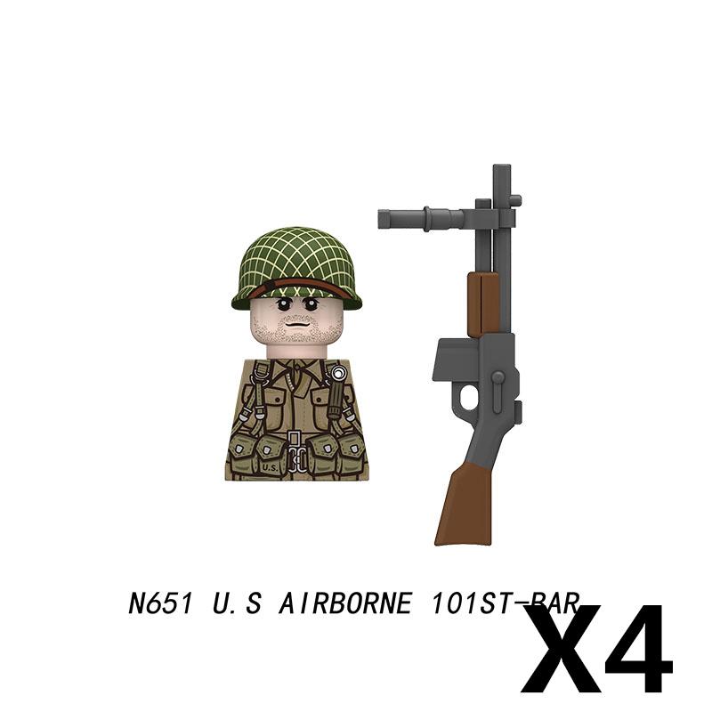 Military Soldier Figure Building Blocks British US French Army Weapons 101 Airborne Division Officer Infantry M1 Toys Gifts D126