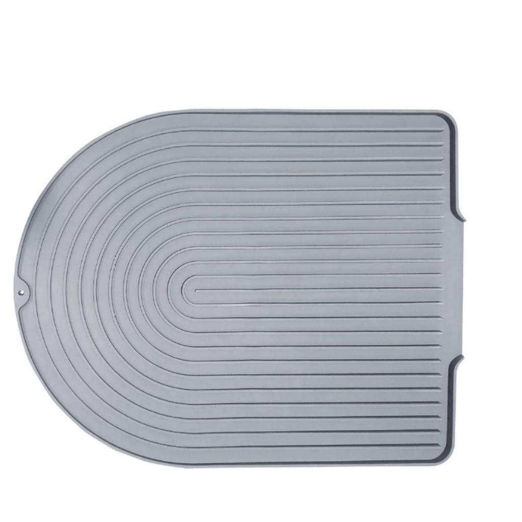 Große Silikon-Abtropfmatte mit Ableitungsöffnung zum Trocknen von Schüsseln und Geschirr
