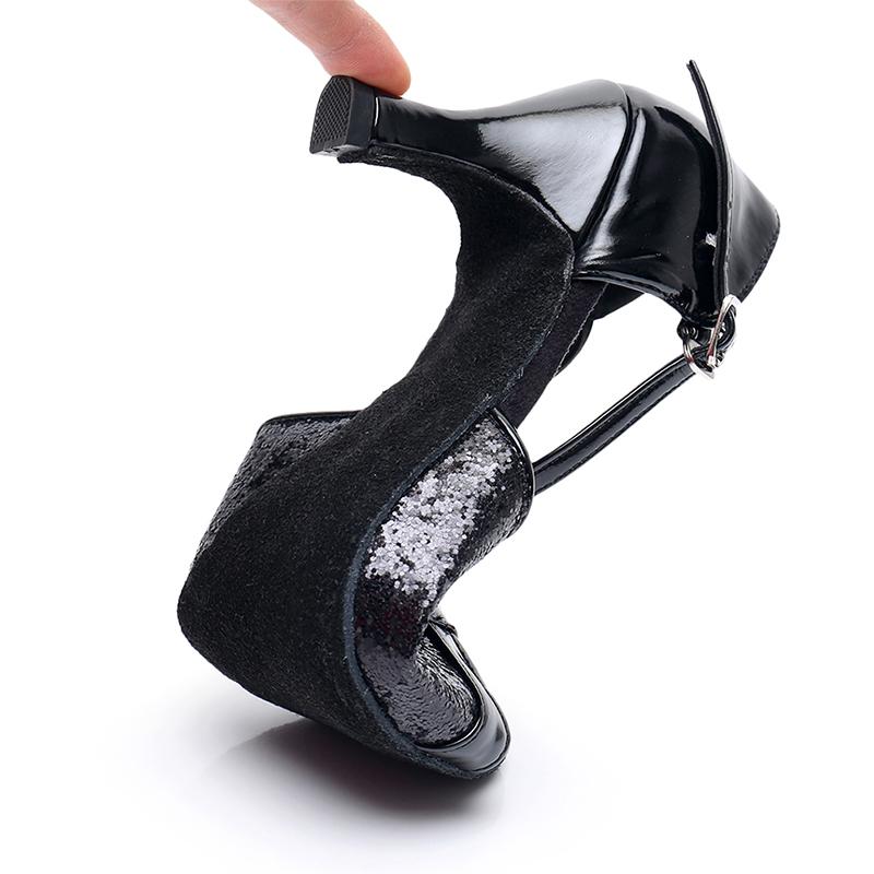 Women Tango Ballroom Latin Waltz Dance Girls Party Shoes High Heeled 7CM