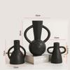 Simple Art Cutout Ceramic black Vase Living Room Dining Table Decoration Creative Amphora Special-shaped Vase Flower Home Decor