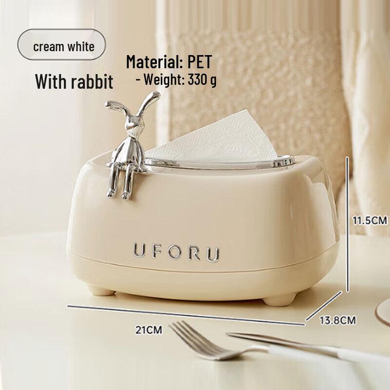 Cream Style Rabbit Spring Lift Tissue Holder