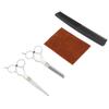 Barber Scissors Set Silver Ergonomic Design Curved Handle Professional Thinning Shears for Hair