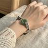 Aesthetic Bead Round Charm Bracelets New Chinese Style Green  Bangle  Auspicious Occasions
